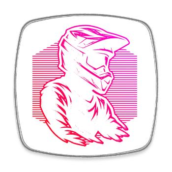 Minimalistisches Motocross Motiv - Viereckiger Kühlschrankmagnet - Weiß - Vorne