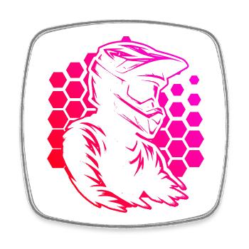 Clear Motocross Message - Square fridge magnet - white - Front