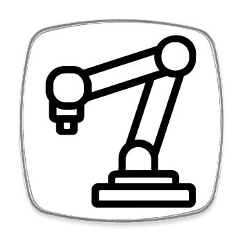 Roboterarm - Viereckiger Kühlschrankmagnet - Weiß - Vorne