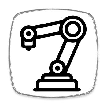 robotic arm - Square fridge magnet - white - Front