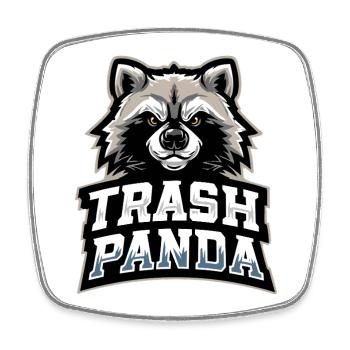 Trash Panda Waschbär Emblem - Viereckiger Kühlschrankmagnet - Weiß - Vorne
