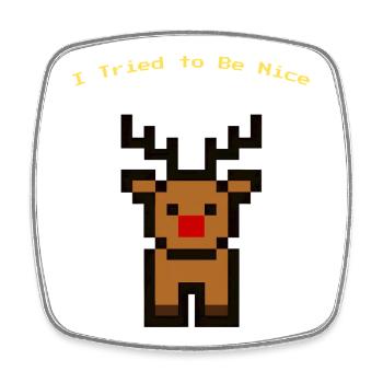 Pixel Rudolph - Viereckiger Kühlschrankmagnet - Weiß - Vorne