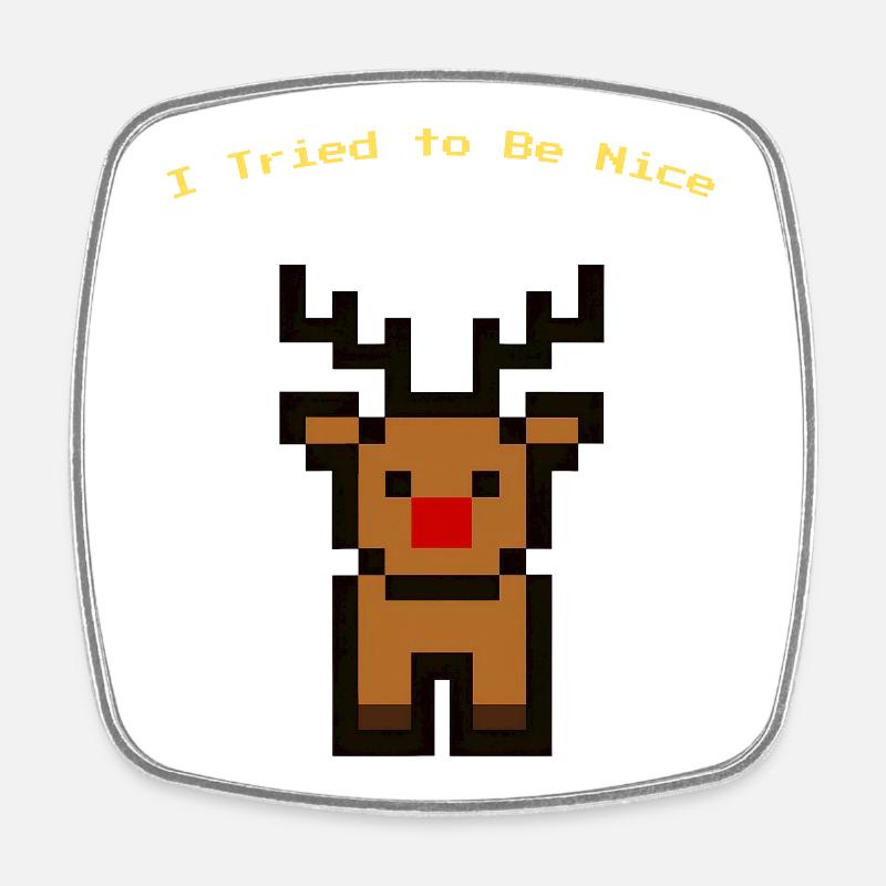 Pixel Rudolph - Magnet carré - blanc