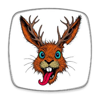 Raurackl - Square fridge magnet - white - Front