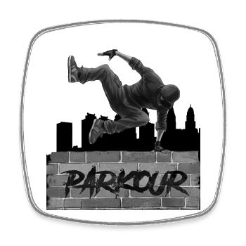 Parkour - Magnet carré - blanc - Devant