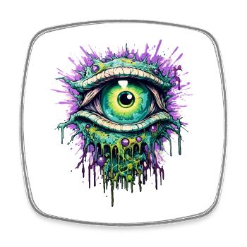 Psychedelisch Auge Farbenfroh LSD Drogen Trip - Viereckiger Kühlschrankmagnet - Weiß - Vorne