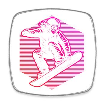 Snowboard perfekt für jeden Snowboard - Viereckiger Kühlschrankmagnet - Weiß - Vorne