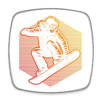 Snowboard Fans aufgepasst schlichtes Statement - Viereckiger Kühlschrankmagnet - Weiß - Vorne