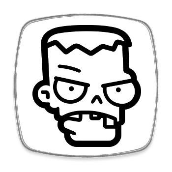zombie - Square fridge magnet - white - Front
