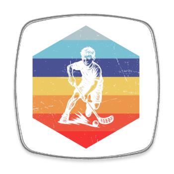Floorball Fans aufgepasst schlichtes Statement - Viereckiger Kühlschrankmagnet - Weiß - Vorne