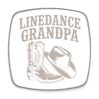 Linedance Opa Boots - Viereckiger Kühlschrankmagnet - Weiß - Vorne