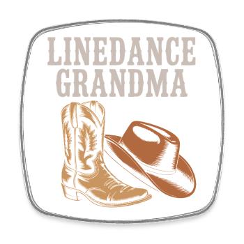 Line Dance Grandma Boots - Viereckiger Kühlschrankmagnet - Weiß - Vorne