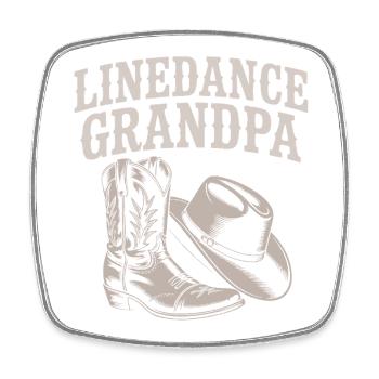 LineDance Grandpa Western Boots - Square fridge magnet - white - Front