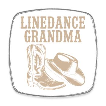 Linedance Oma Boots Hut - Viereckiger Kühlschrankmagnet - Weiß - Vorne