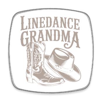 Line Dance Granny Western Look - Square fridge magnet - white - Front