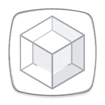 Geometric 3D Cube Line Style - Square fridge magnet - white - Front