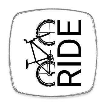 Ride Bike Art - Viereckiger Kühlschrankmagnet - Weiß - Vorne