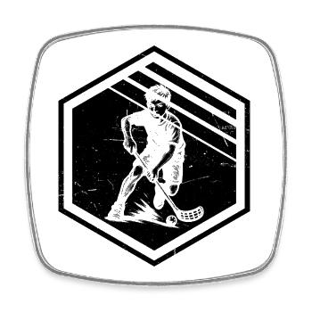 Einfach Floorball zeitloses Design - Viereckiger Kühlschrankmagnet - Weiß - Vorne
