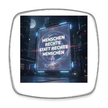 Human rights instead of rights for people - Square fridge magnet - white - Front