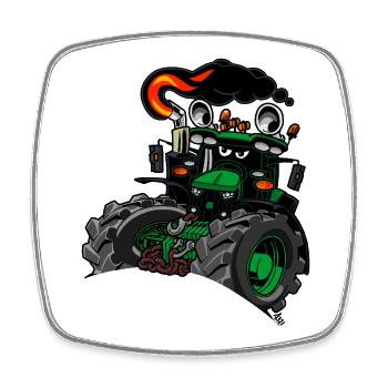 1042_GroeneTrekker-Rook_V2 - Square fridge magnet - white - Front