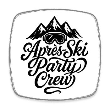 Apres Ski Party Crew Skibrille - Viereckiger Kühlschrankmagnet - Weiß - Vorne