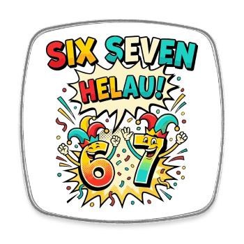 67 Six Seven Meme Costume Carnaval Drôle - Magnet carré - blanc - Devant