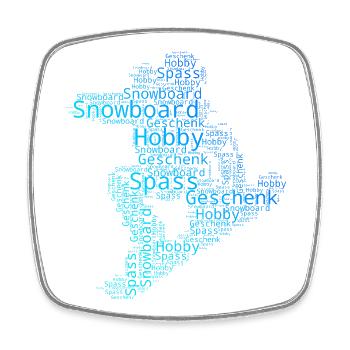 Funny snowboard motif - Square fridge magnet - white - Front