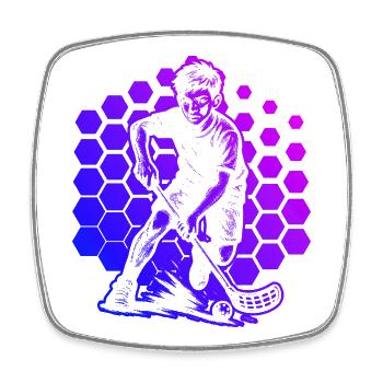 Motif floorball frais pour floorball - Magnet carré - blanc - Devant
