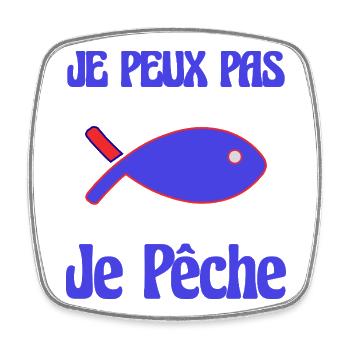 FISCH. ICH KANN NICHT. ICH HABE GEFISCHT. SINNER. HUMOR. - Viereckiger Kühlschrankmagnet - Weiß - Vorne