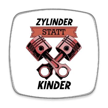 Pistonenherz mit Banner STATT - Viereckiger Kühlschrankmagnet - Weiß - Vorne