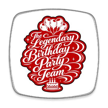 Geburtstag Party Team Spruch - Viereckiger Kühlschrankmagnet - Weiß - Vorne