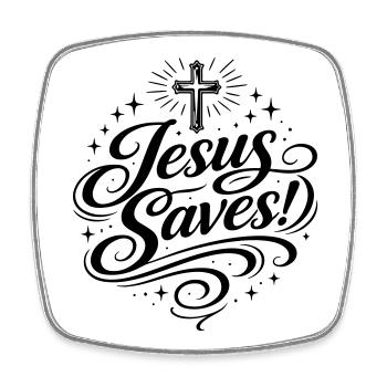 Jésus sauve la croix de manière chrétienne - Magnet carré - blanc - Devant