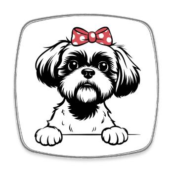 Shih Tzu - Viereckiger Kühlschrankmagnet - Weiß - Vorne
