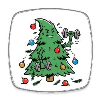 Train hard, decorate harder - Viereckiger Kühlschrankmagnet - Weiß - Vorne