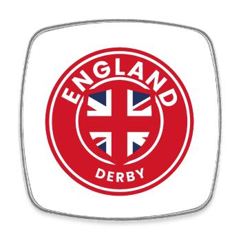 England-Derby-Wappenschild - Viereckiger Kühlschrankmagnet - Weiß - Vorne
