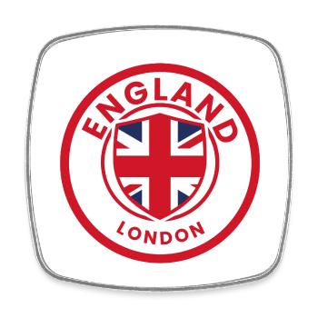Motif du drapeau anglais de Londres - Magnet carré - blanc - Devant