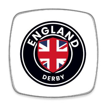 England Derby Schild Emblem - Viereckiger Kühlschrankmagnet - Weiß - Vorne