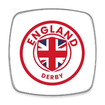 England Derby Shield-Wappen - Viereckiger Kühlschrankmagnet - Weiß - Vorne