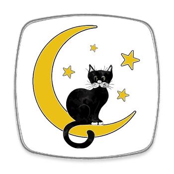 chat - Magnet carré - blanc - Devant