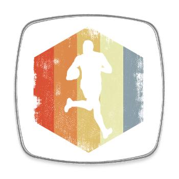 Vintage Rugby Player - Square fridge magnet - white - Front