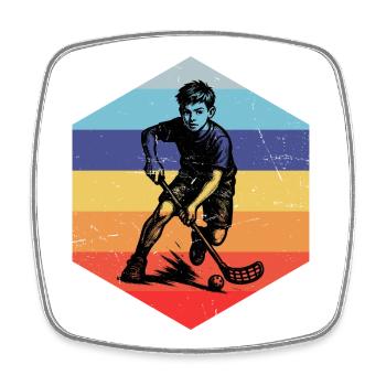 Einfach Floorball zeitloses Design - Viereckiger Kühlschrankmagnet - Weiß - Vorne