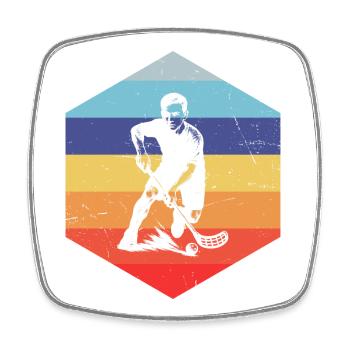 Conception du Floorball Unihockey Power - Magnet carré - blanc - Devant