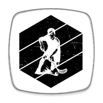 Floorball Vibes für Unihockey - Viereckiger Kühlschrankmagnet - Weiß - Vorne