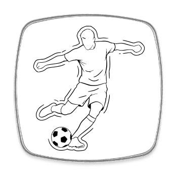Fußball Dribbling Spieler Lauf Vektor - Viereckiger Kühlschrankmagnet - Weiß - Vorne