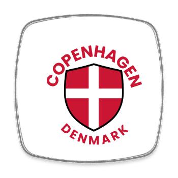 Insigne du Bouclier danois de Copenhague - Magnet carré - blanc - Devant