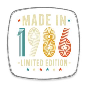 Édition limitée vintage 1986 - cadeaux vieux de 40 ans - Magnet carré - blanc - Devant