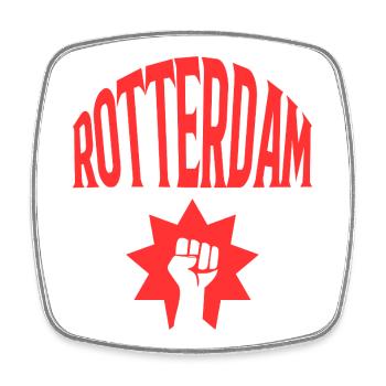Rotterdam - Viereckiger Kühlschrankmagnet - Weiß - Vorne