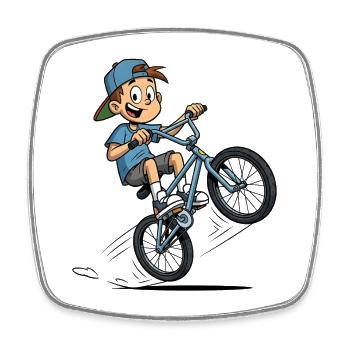 Kaum Radlos Fahrrad Wortspiel Biker - Viereckiger Kühlschrankmagnet - Weiß - Vorne