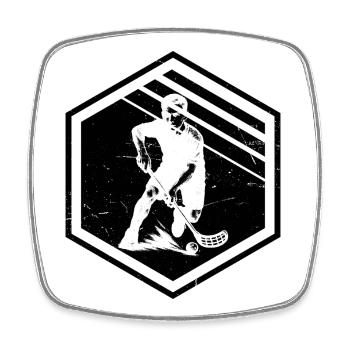 Floorball Liebe klarer Look für Unihockey - Viereckiger Kühlschrankmagnet - Weiß - Vorne