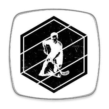 Conception vintage de floorball pour floorball - Magnet carré - blanc - Devant